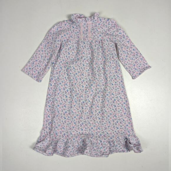 Vtg Handmade Nightgown Purple Floral Calico Classic Girls Sz 3-4T Pajamas - Picture 1 of 4